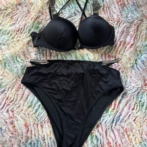 Victoria's Secret Black Bikini with Logo Detail